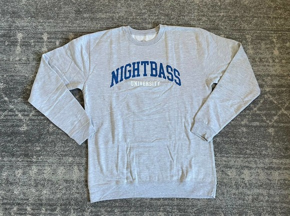 Night Bass University Mens XL Sweatshirt Shorts Set Gray Warm New J9 - Picture 2 of 12